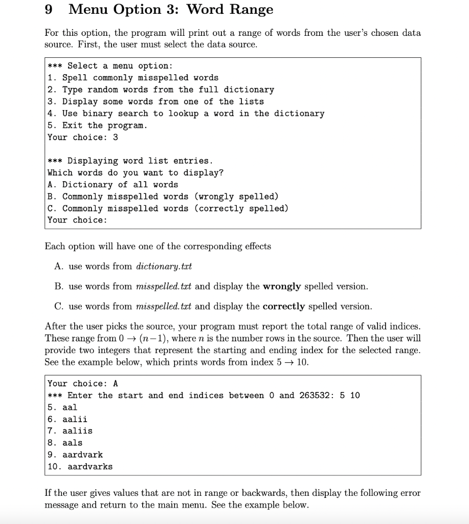 from one of the data sets, practice typing random words from a