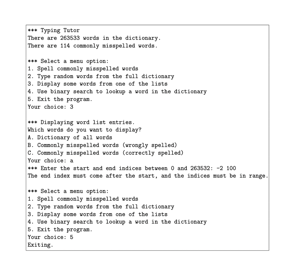 submit for grading. - dictionary.txt holds a list of words that are
