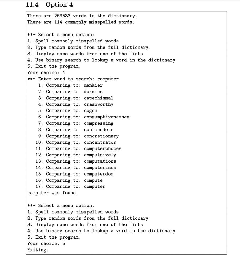 sorted in alphabetical order. The format for the data is one word