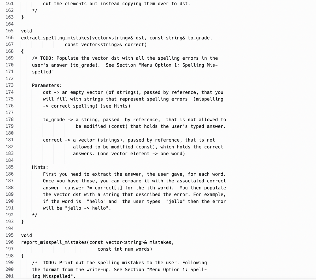 approach for this program by having you complete a collection of functions,