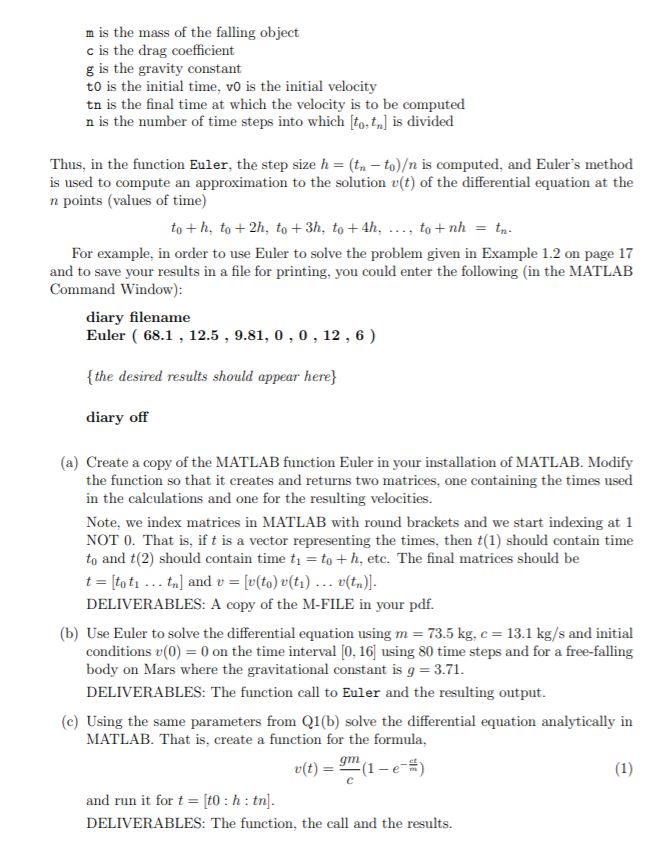 method (as described in class and on pages 17-19 of the textbook)