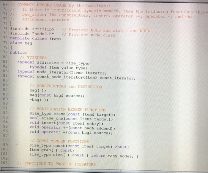 with an iterator in C++. You need to use HW6_Templates zipped files