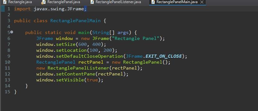  Rectangle Class code: import java.awt.Color; import java.awt.Graphics; public class Rectangle {