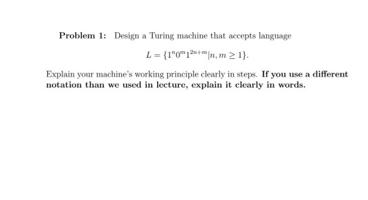  Design a Turing machine that accepts language 