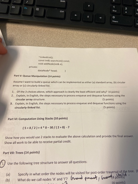 data structures Shift Ctrl Linkedlist: const int & searchList() const; void addNode(int&