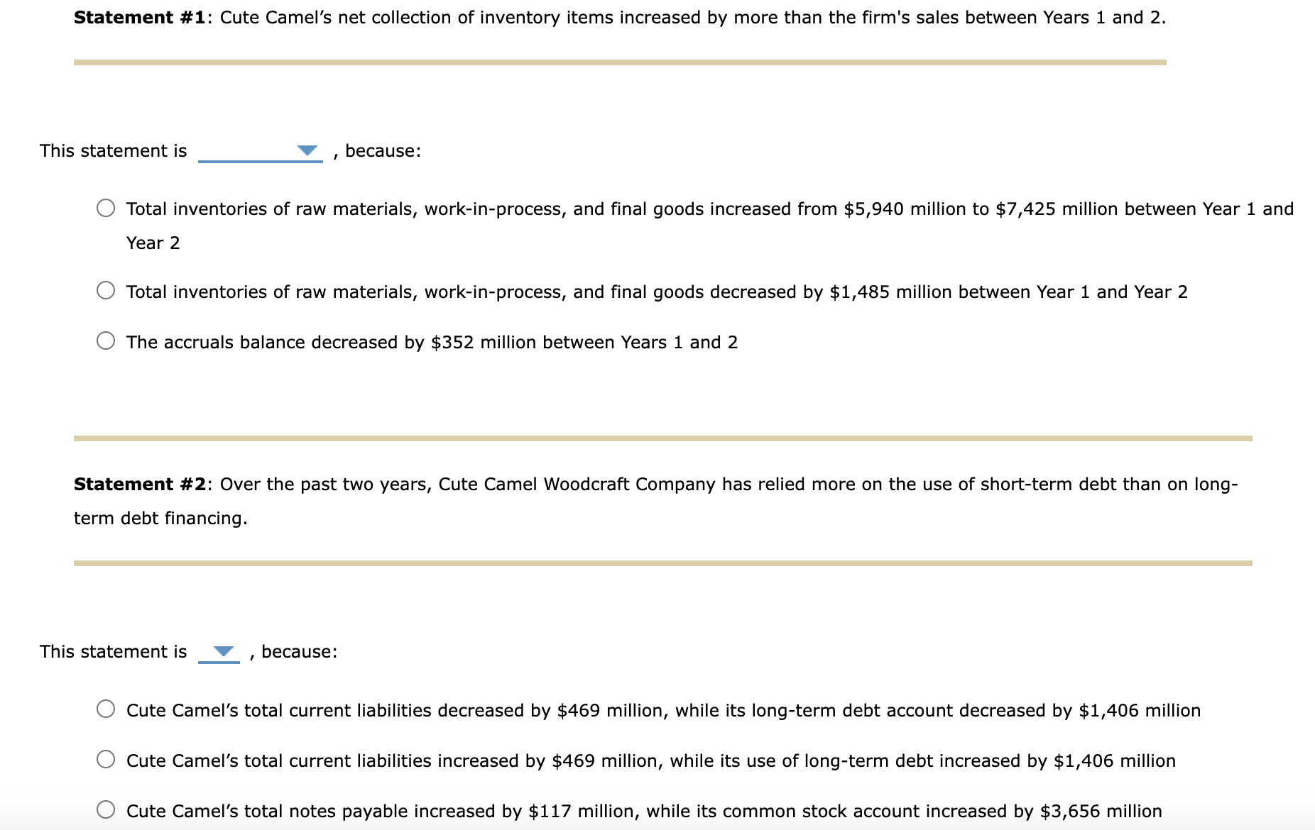 Camel Woodcraft Company has 50 million shares of common stock outstanding-read each