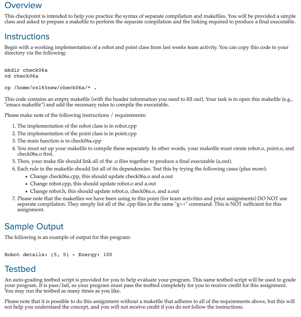  ############################################################### # Program: # Checkpoint 06a, Makefiles # Brother {Burton, Falin,