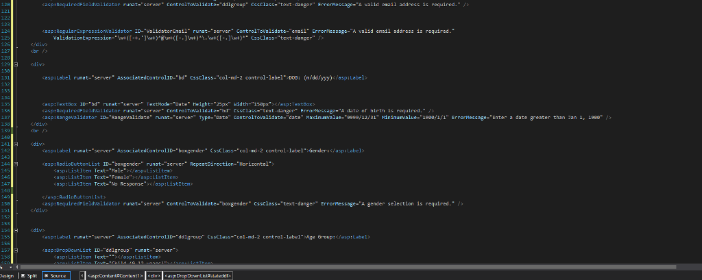 Dropdown lists should identify what age group the user belongs to: child,