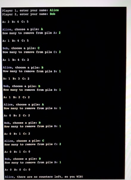 help me write this is Ruby Nim is a strategy game between
