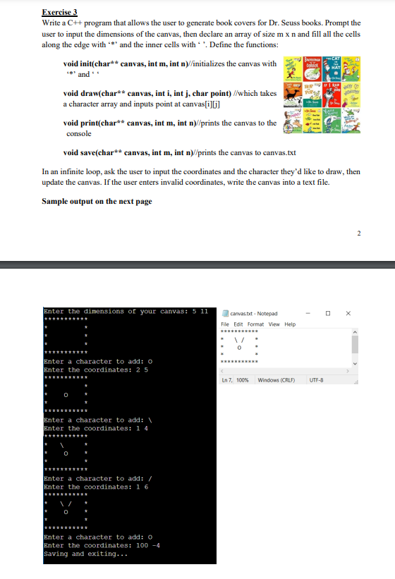  write the code output on c++ and using only iostream and