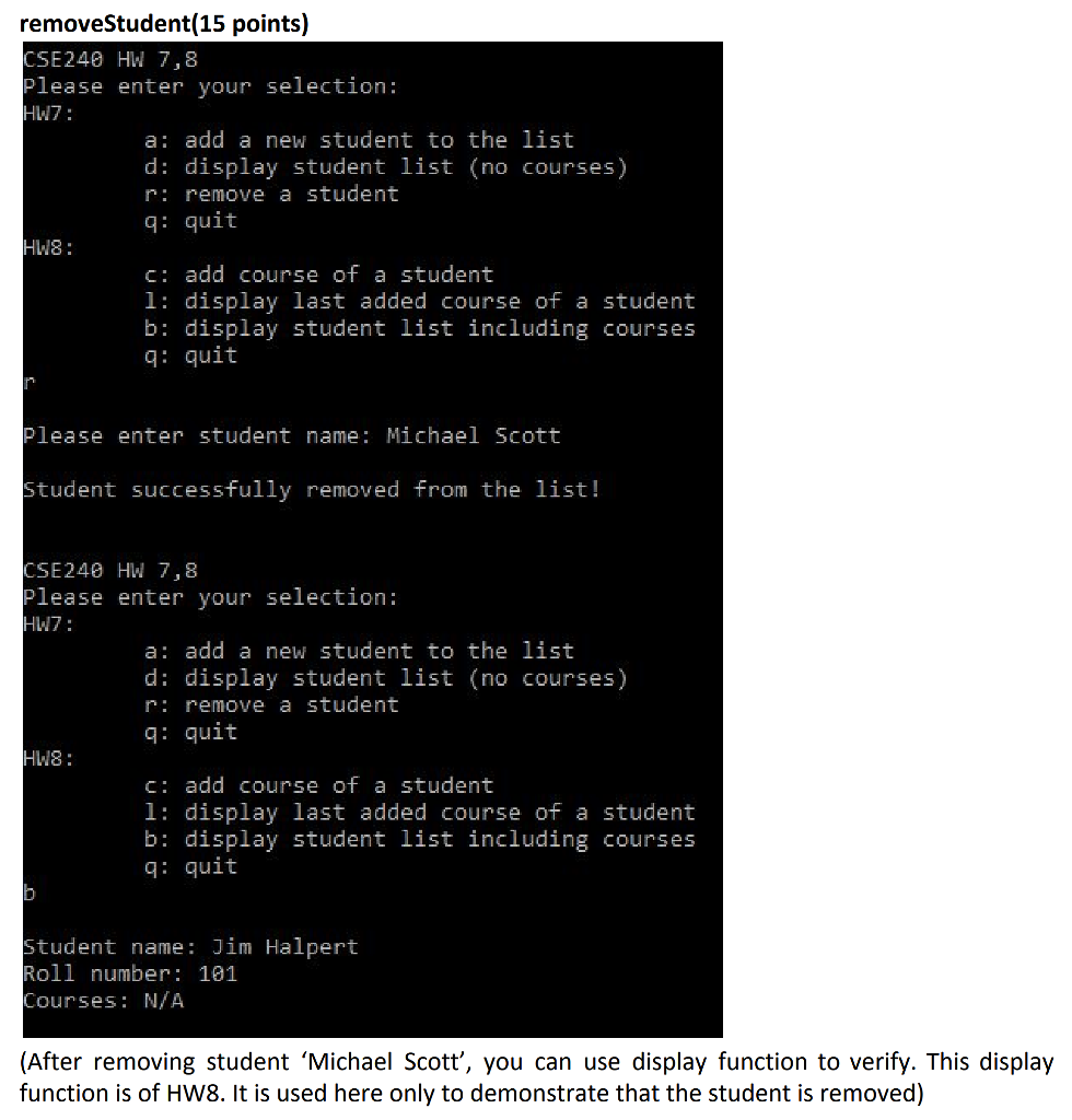 partially completed program that creates a linked list of student information, say