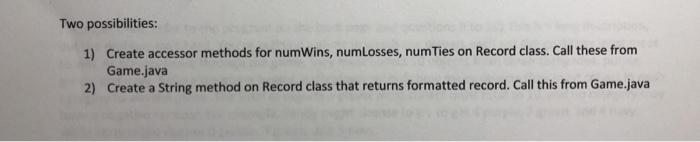 of the other instance variables. b. Write the prototype (method header) for