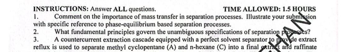 INSTRUCTIONS: Answer ALL questions.\ TIME ALLOWED: 1.5 HOURS\ Comment on the