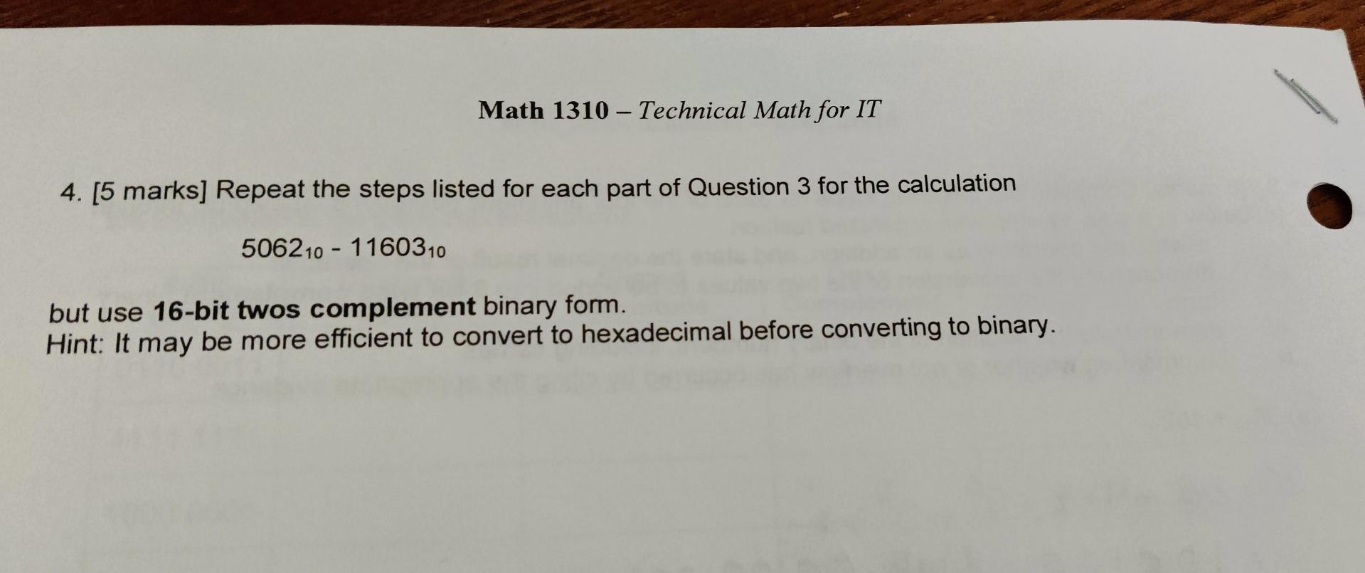  4. [5 marks] Repeat the steps listed for each part of