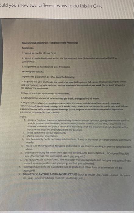 could you demonstrate two ways to do this problem and explain the