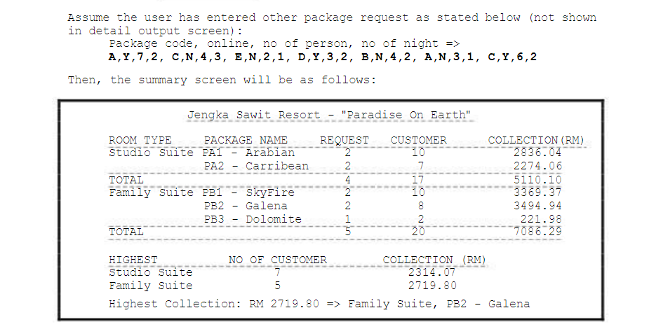 the necessary input from the user. Display appropriate error messages if the