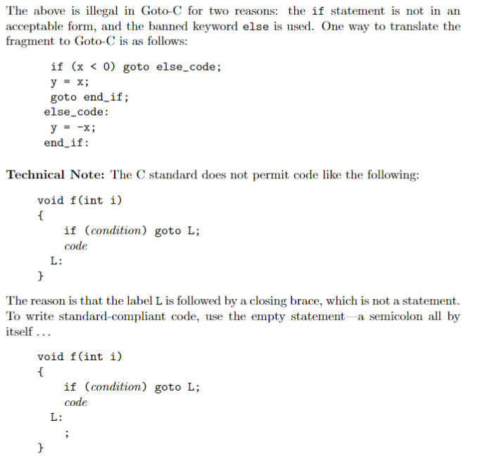 for information on how "Goto-C" works and for examples: "Goto-C refers to