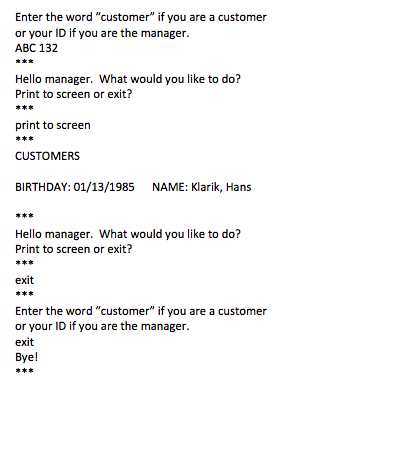 gifts for their birthdays. ABC wants to create a program that allows