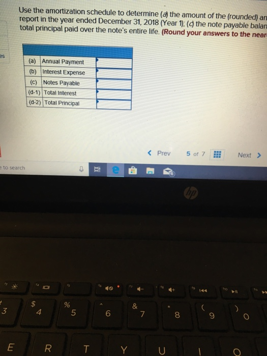 Schedule [LO 10-54] The following amortization schedule indicates the interest and principal