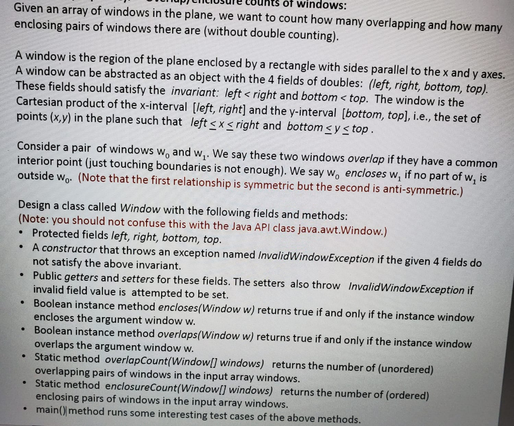 Design a Java class as mentioned above, where given an array