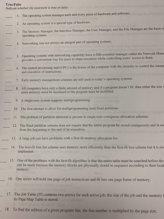 into page frames of 100 bytes each, and the instruction to be