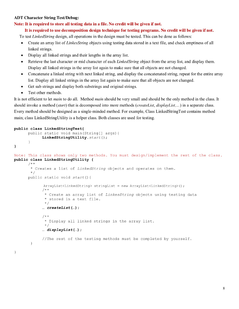 ONLY one external reference, head, to the linked list). This class must