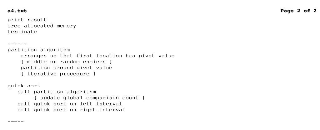 the effect of pivot choice on number of comparisons made by partition