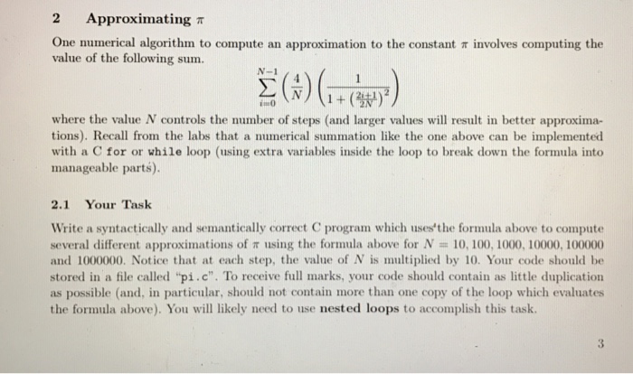  Approximating One numerical algorithm to compute an approximation to the constant