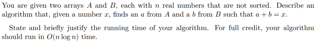 Note: when a problem has an array of real numbers, you cannot