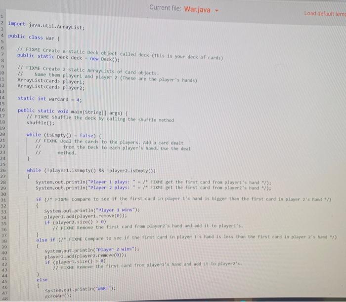 int rank; public Card(String suit, int rank){ this.suit = suit; this.rank =