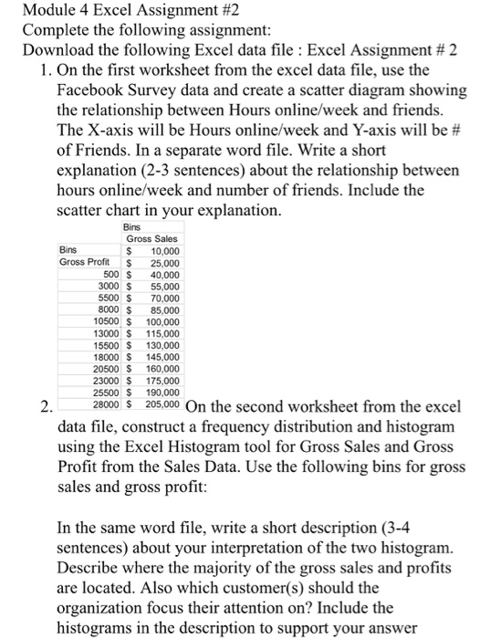  need help on question 2 Module 4 Excel Assignment #2 Complete