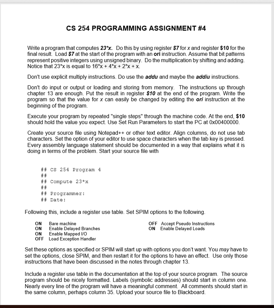 Do this by using register $7 for x and register $10 for