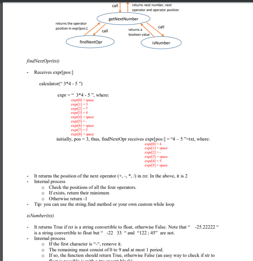 OUTPUTS LISTED IN THE EXAMPLES ABOVE. PLEASE HELP def findNextOpr(s): # s