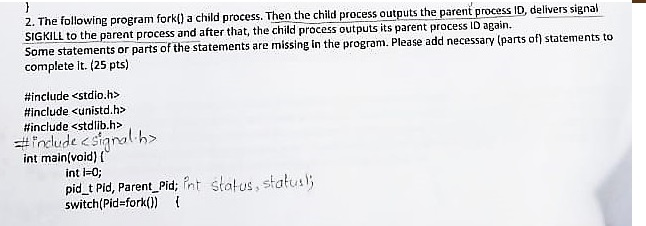 solve missing statement in c language problem 2 and problem 3 2.