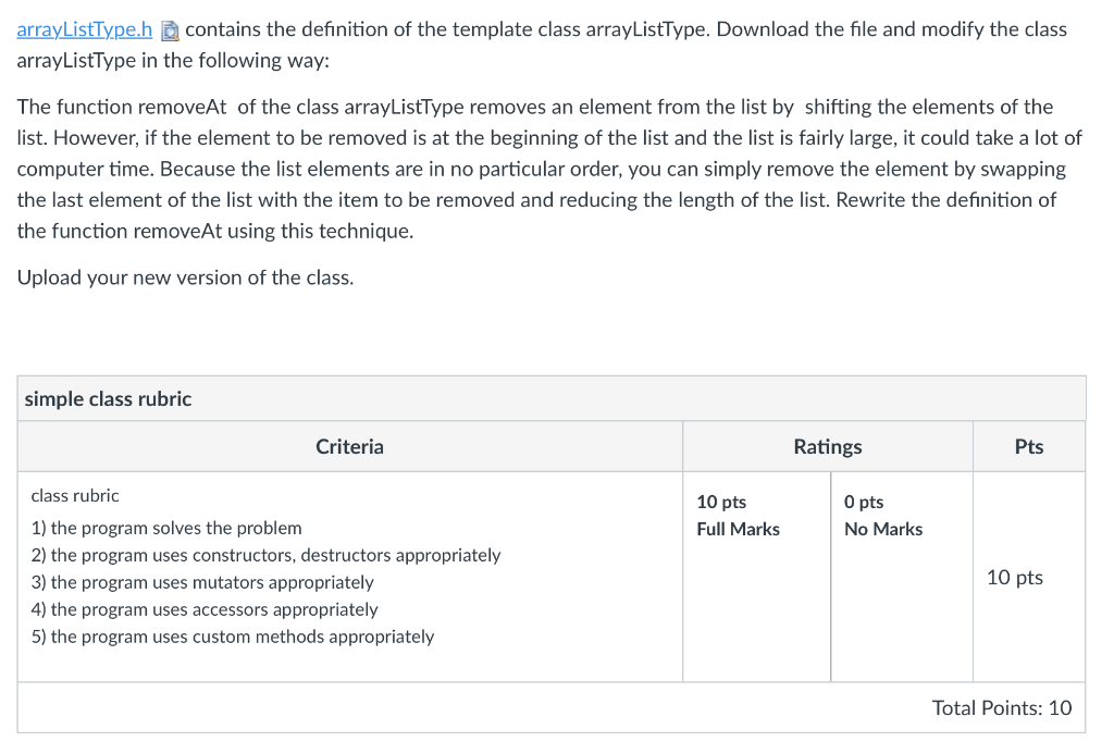  arrayListType.h ----------------------------- template class elemType> bool arrayListType::isEmpty() const { return (length