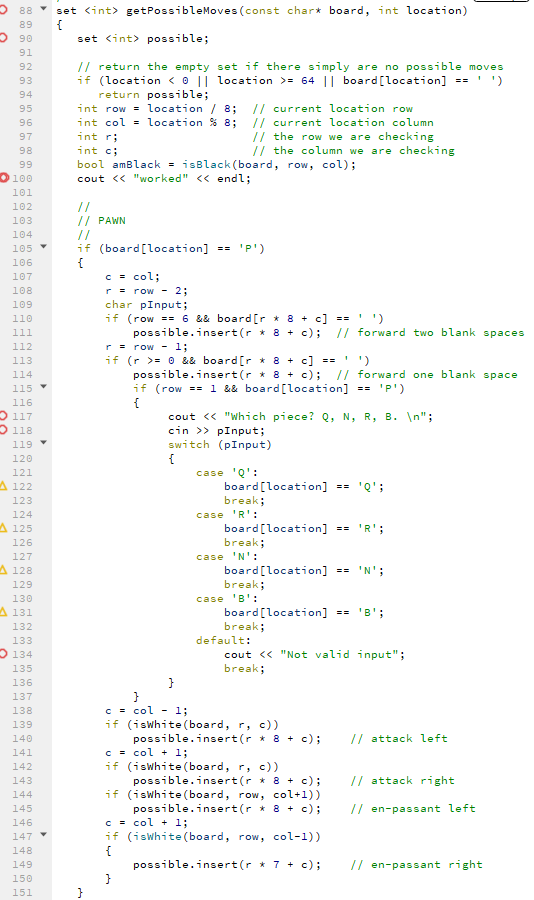 how to add En-Passant and Castling to the program. Here it is