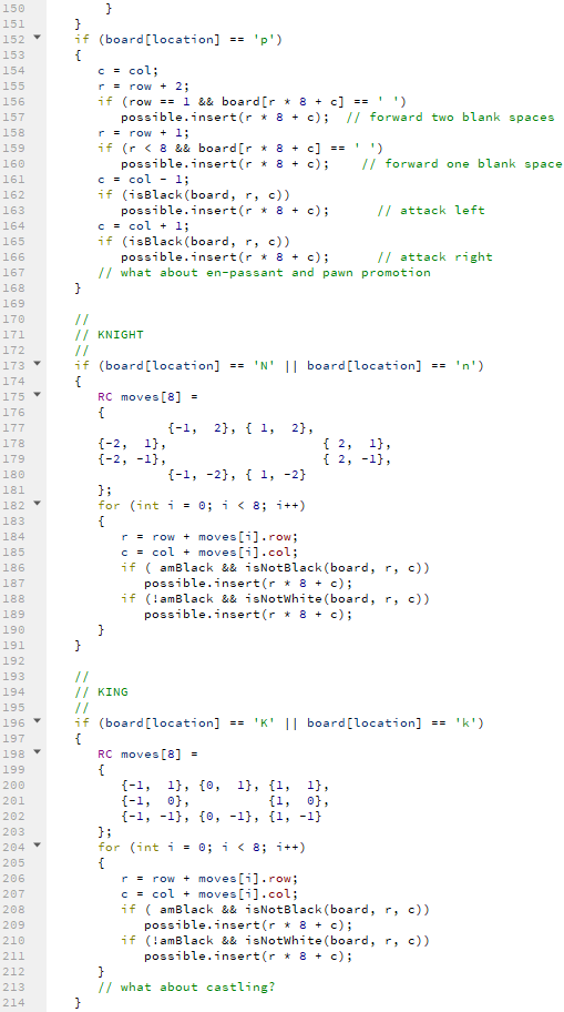so far: Chess.cpp: (This is the part that might need work) If