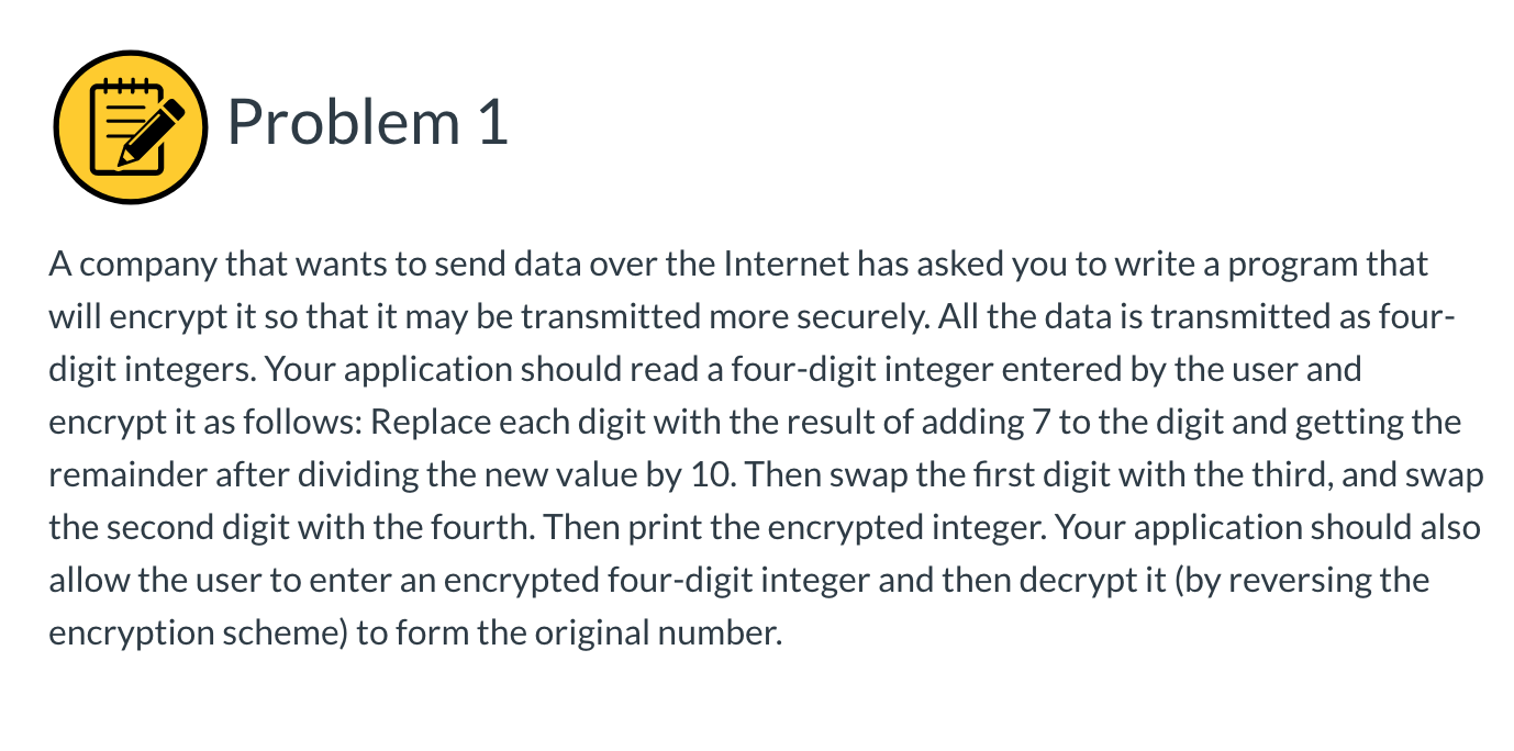 IN JAVA PLEASE THANKS!! F) Problem 1 A company that wants to