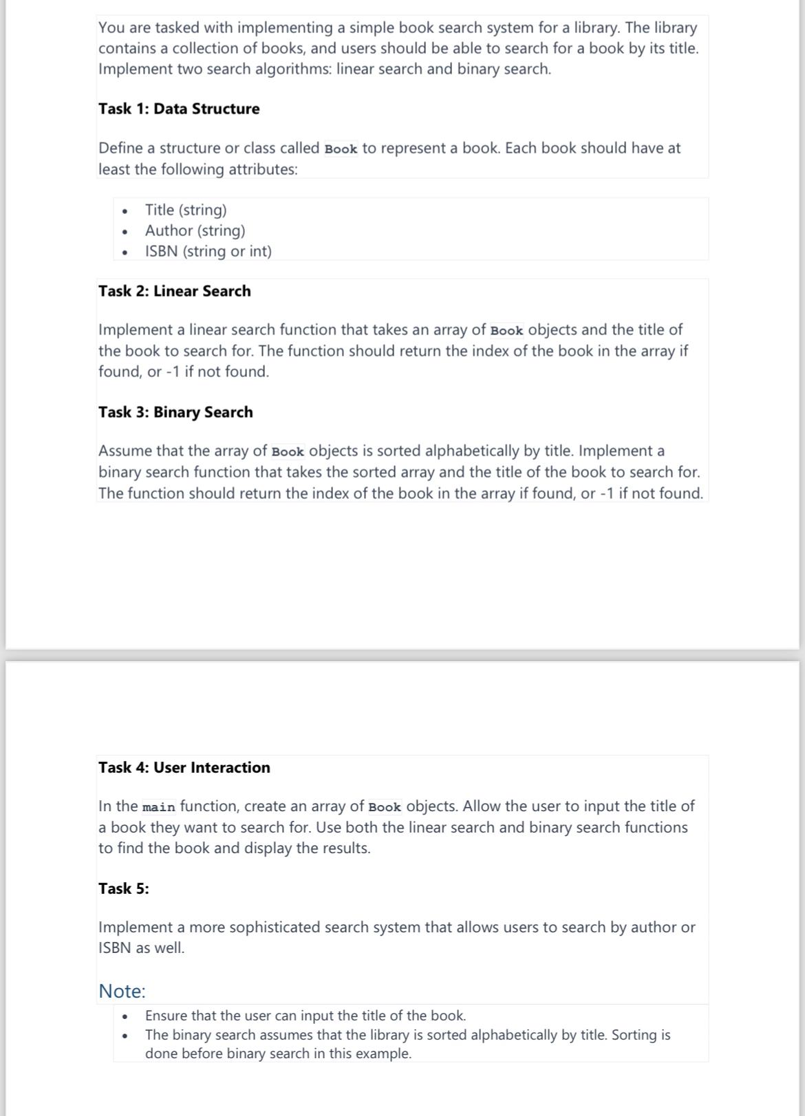  You are tasked with implementing a simple book search system for