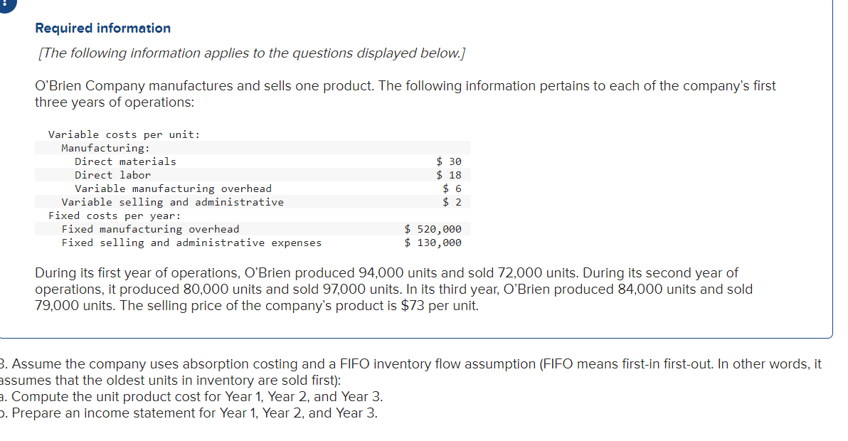 How do you find the absorption costing for FIFO AND LIFO, specifically,