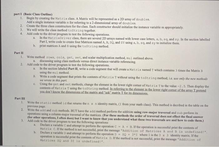  desire output: part 1 (Basic Class Outline) 1. Begin by creating