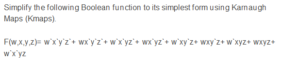 #Computer Architecture and Organization Simplify the following Boolean function to its simplest