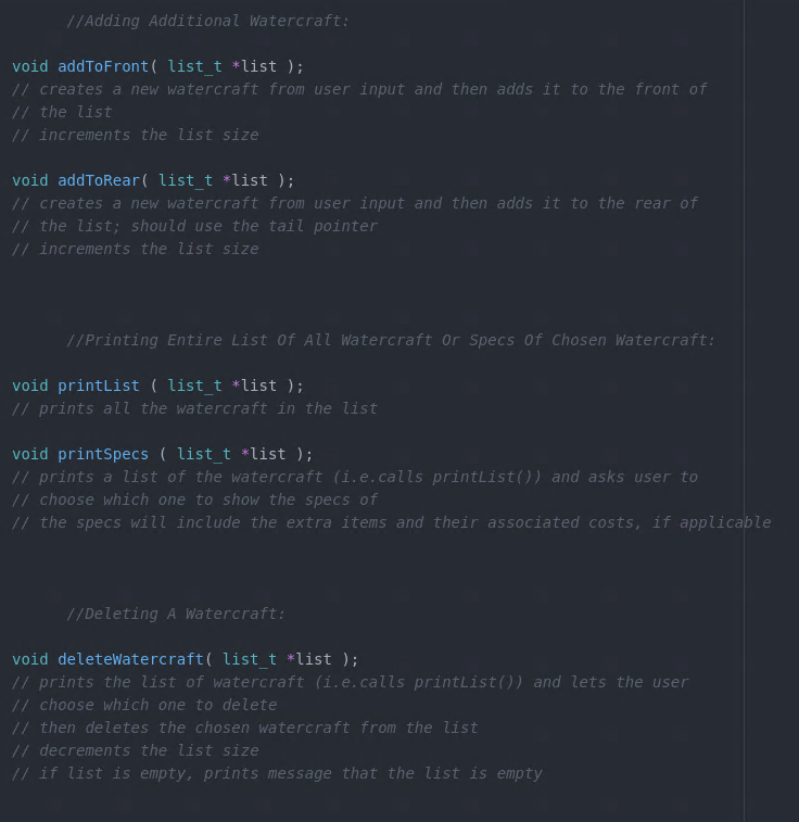 STARTER CODE INCLUDED! Please write the following functions in C. You do