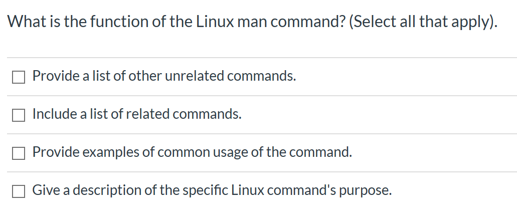Linux Beginner Question What is the function of the Linux man command?