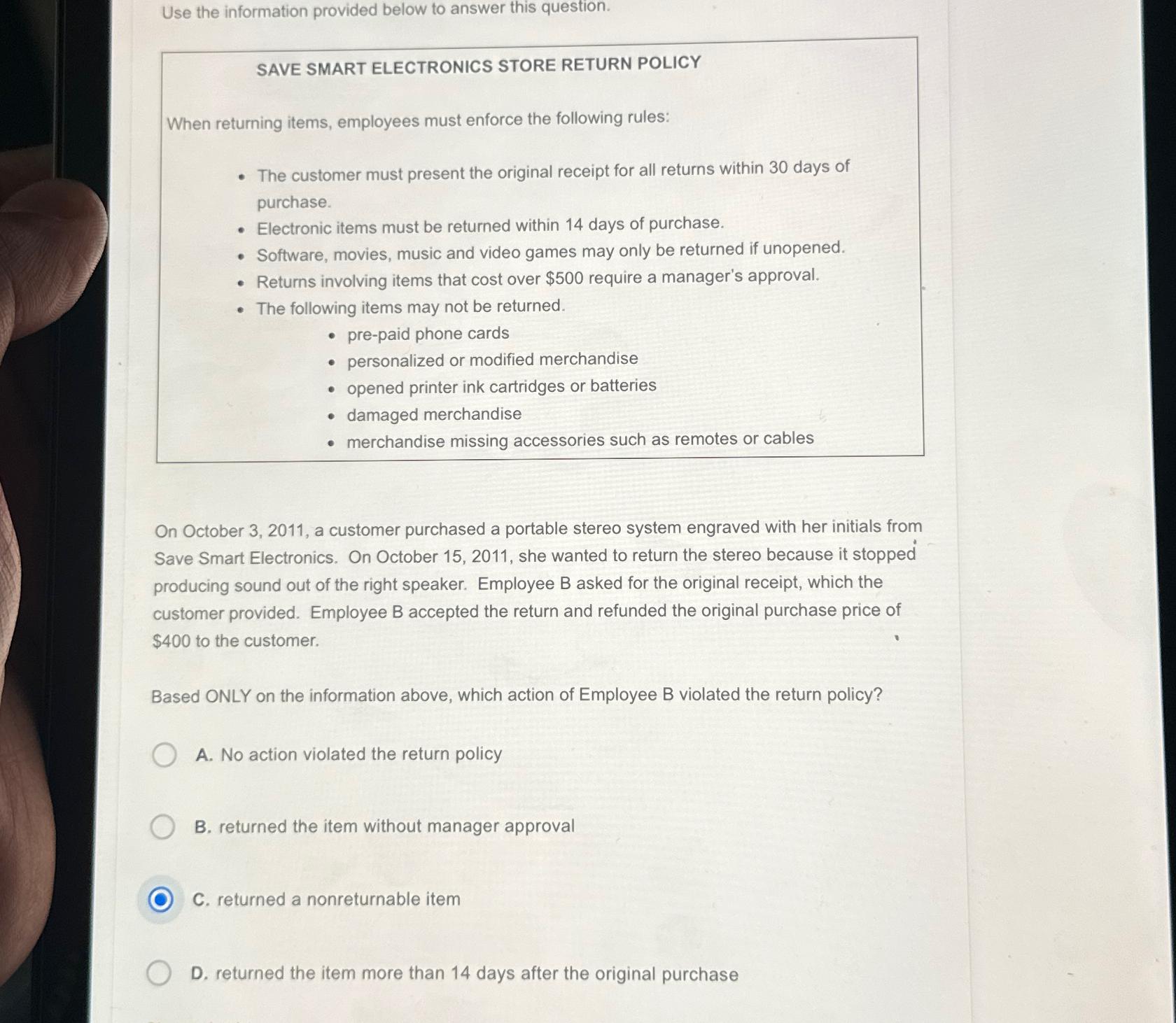  Use the information provided below to answer this question. SAVE SMART