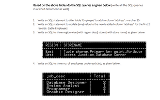  Please use MySQL to do these tasks Based on the above