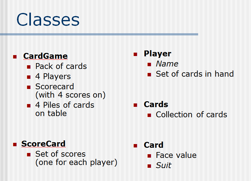 ARE SPECIFIED WITH "TODO".* *This is for CS 102 Java class.* *