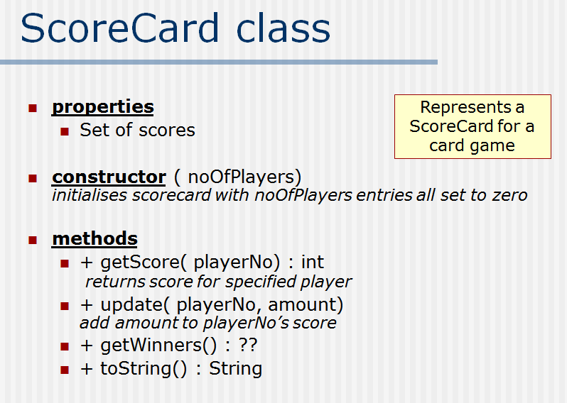 Cardgame // author: // date: public class CardGame { // properties Cards