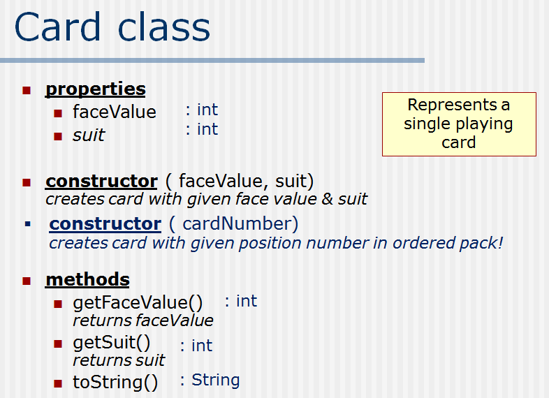 constructors public CardGame( Player p1, Player p2, Player p3, Player p4) {