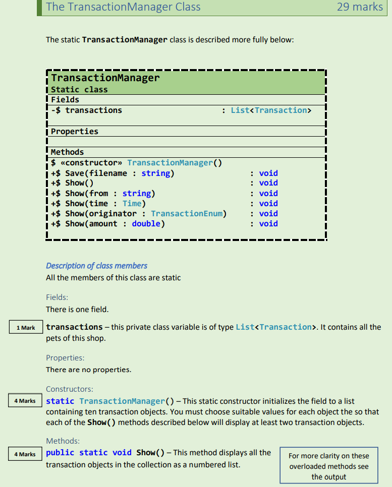 in the order that they are specified in this document. Remember do